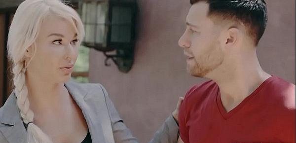 Busty MILF Syren De Mer grabs stepsons meaty cock